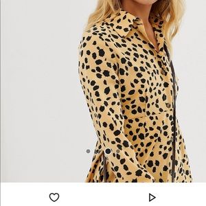 ASOS Yellow Dalmatian Print shirt dress